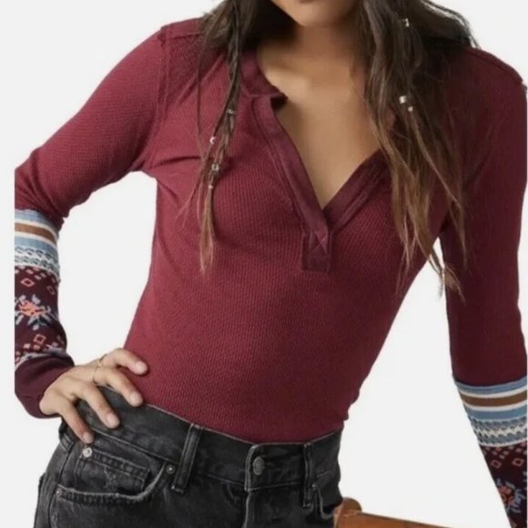 Free People Tops - NWT Free People We The Free Wine Mikah Layering Cuff S